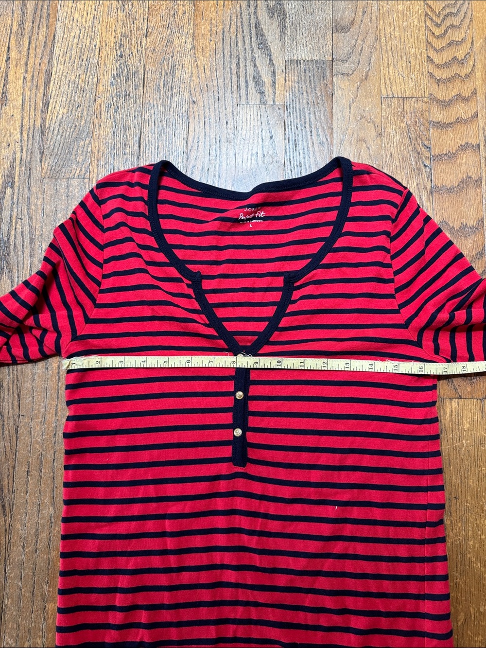NWOT J Crew nautical stripe Perfect Fit long sleeve tee. Size L - Picture 5 of 6